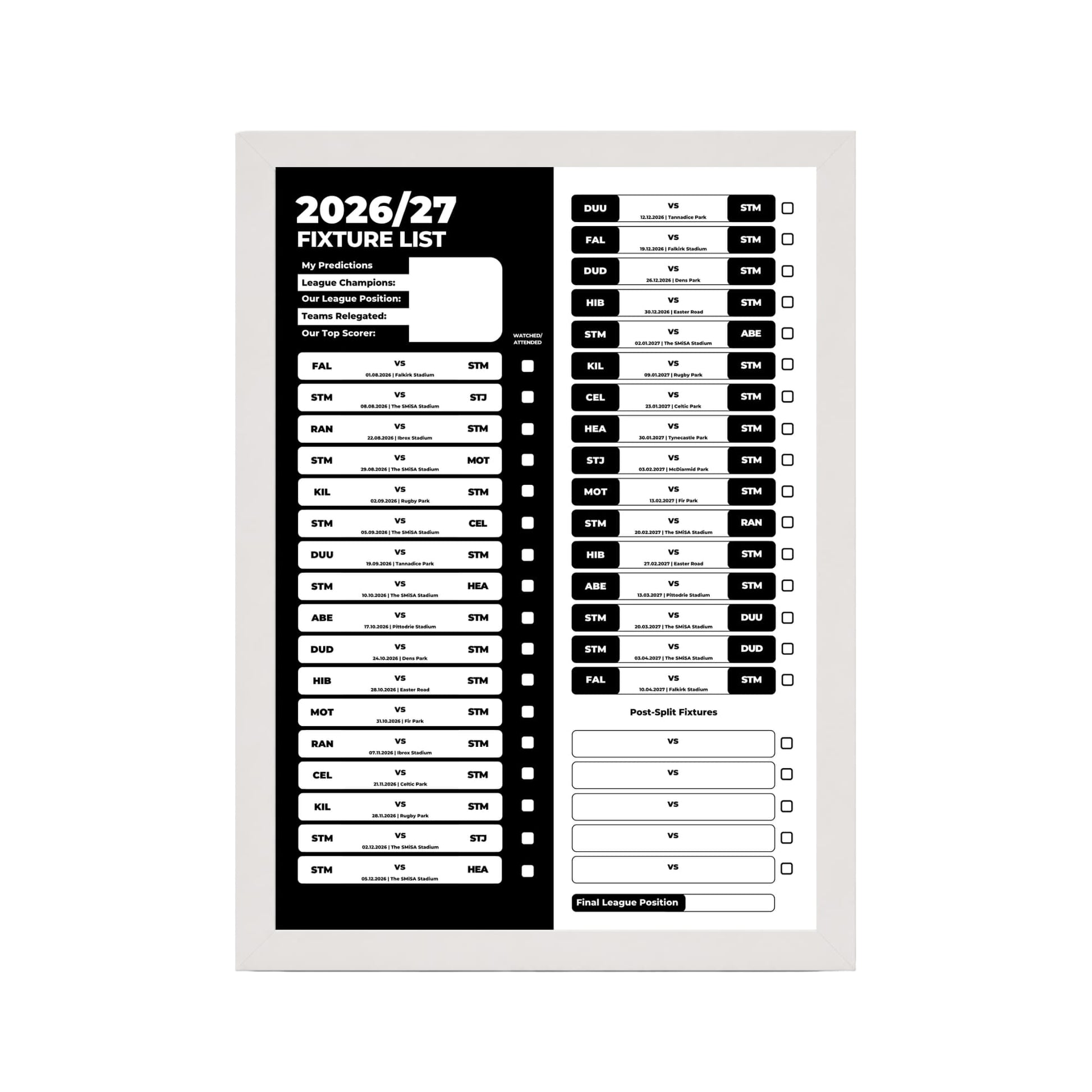 St Mirren — White Frame Mockup
