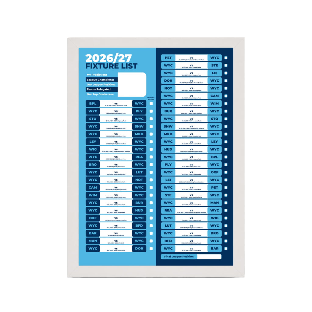 Wycombe Wanderers — White Frame Mockup