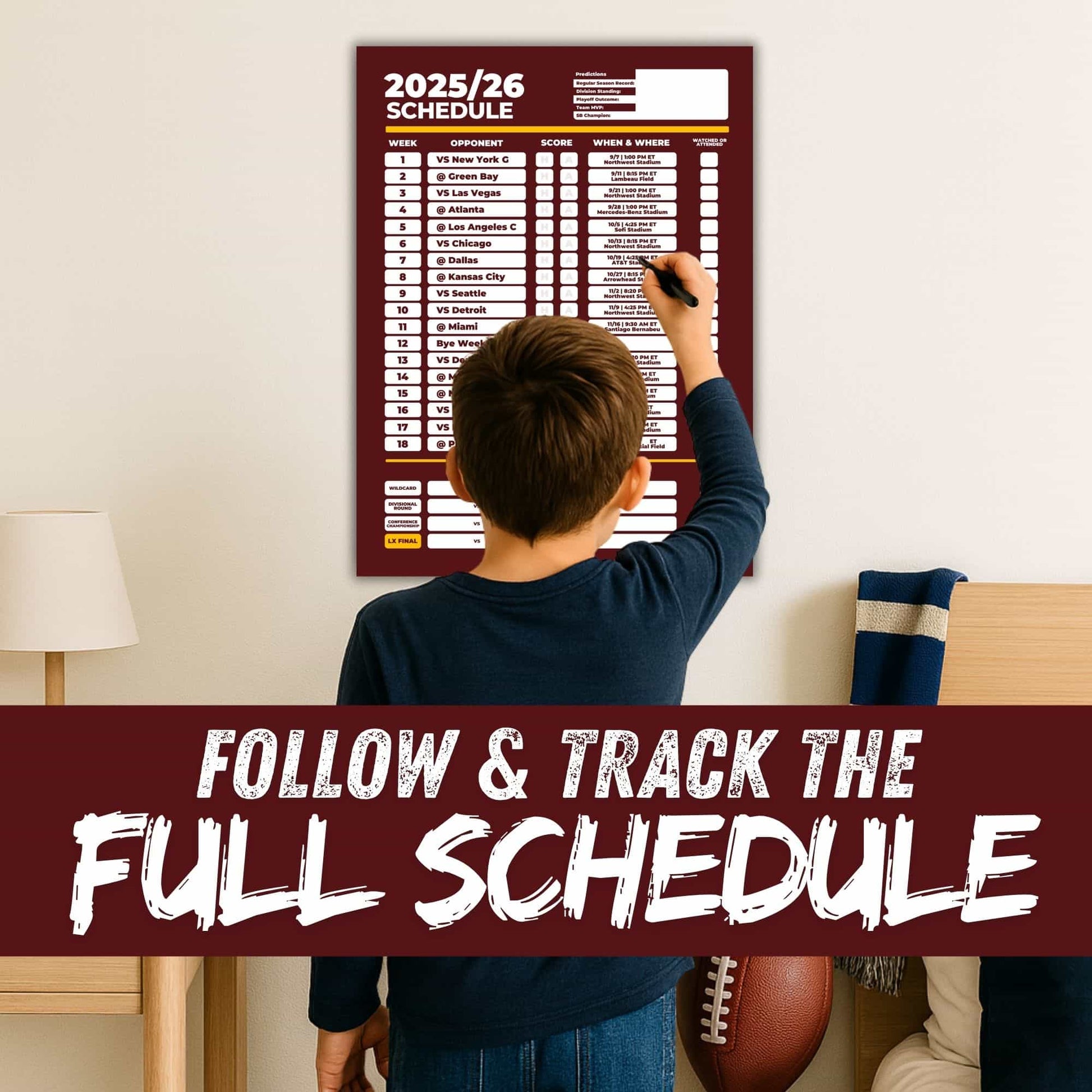 American Football Schedule Posters For 2025/26 Season