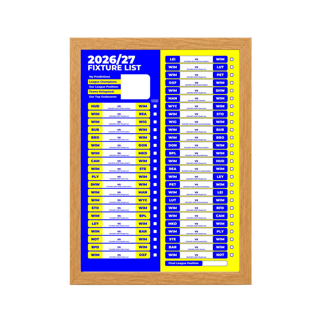 AFC Wimbledon — Oak Frame Mockup