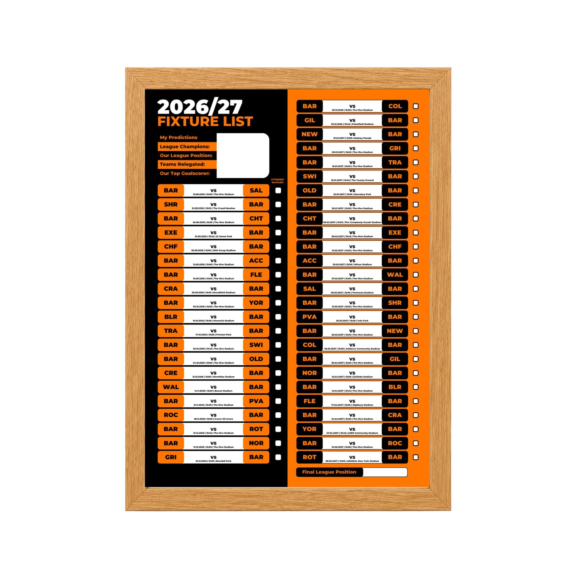 Barnet — Oak Frame Mockup