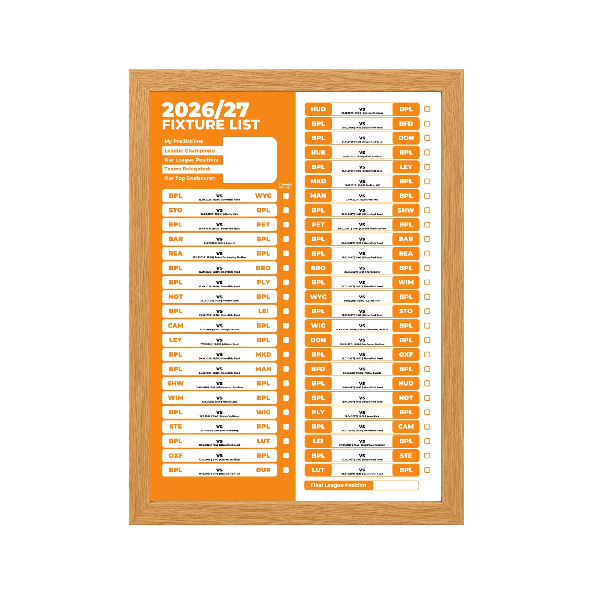 Blackpool — Oak Frame Mockup
