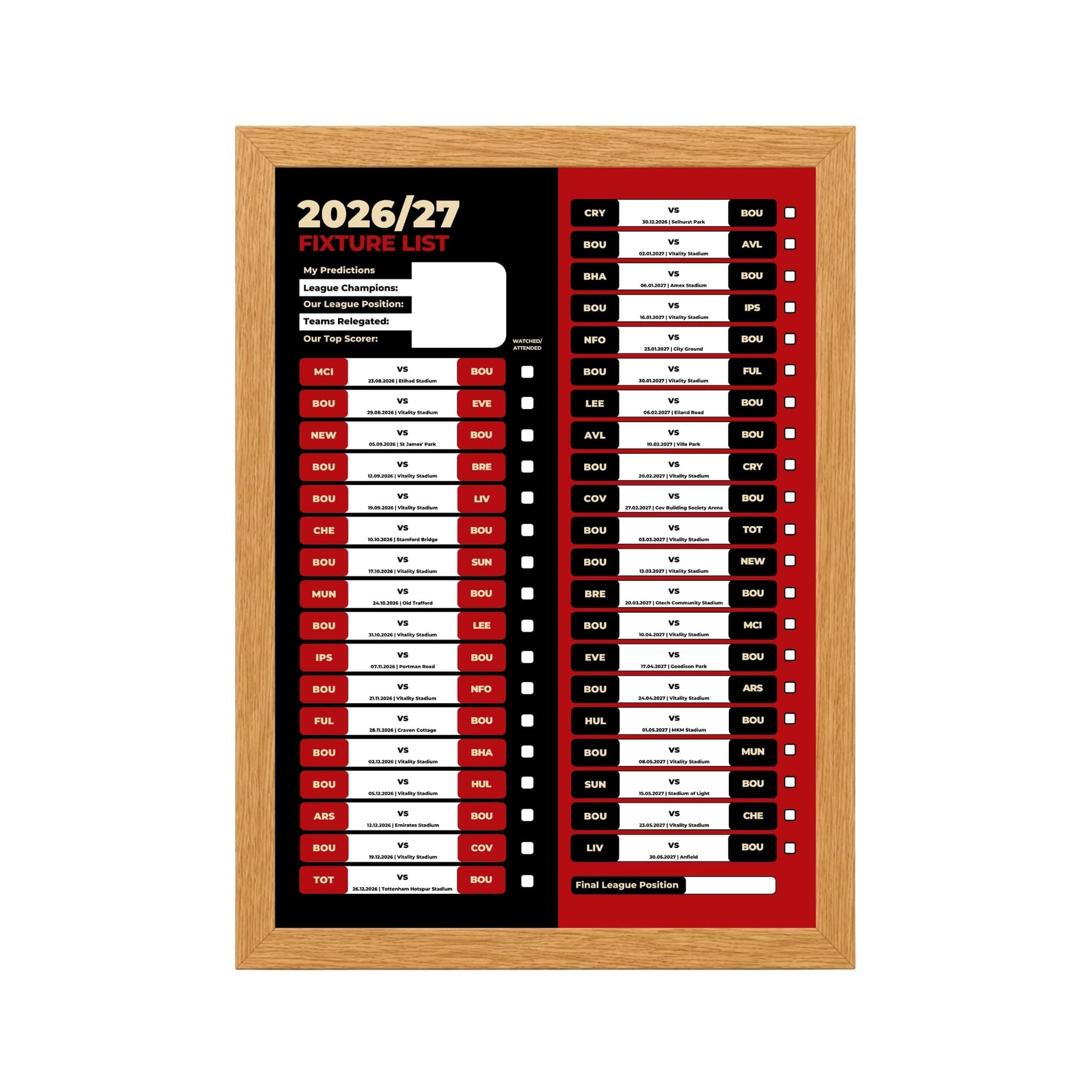 Bournemouth — Oak Frame Mockup