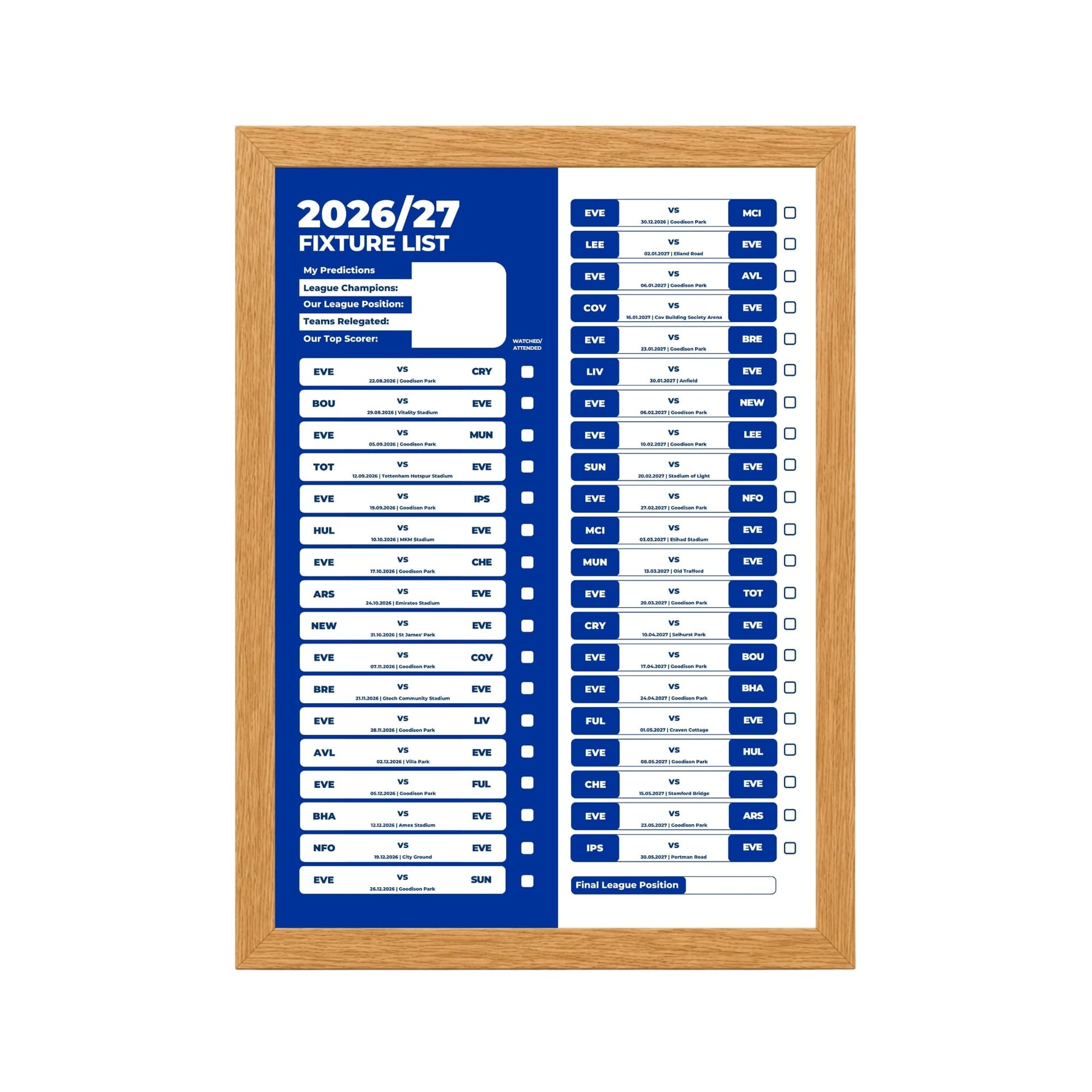 Everton — Oak Frame Mockup