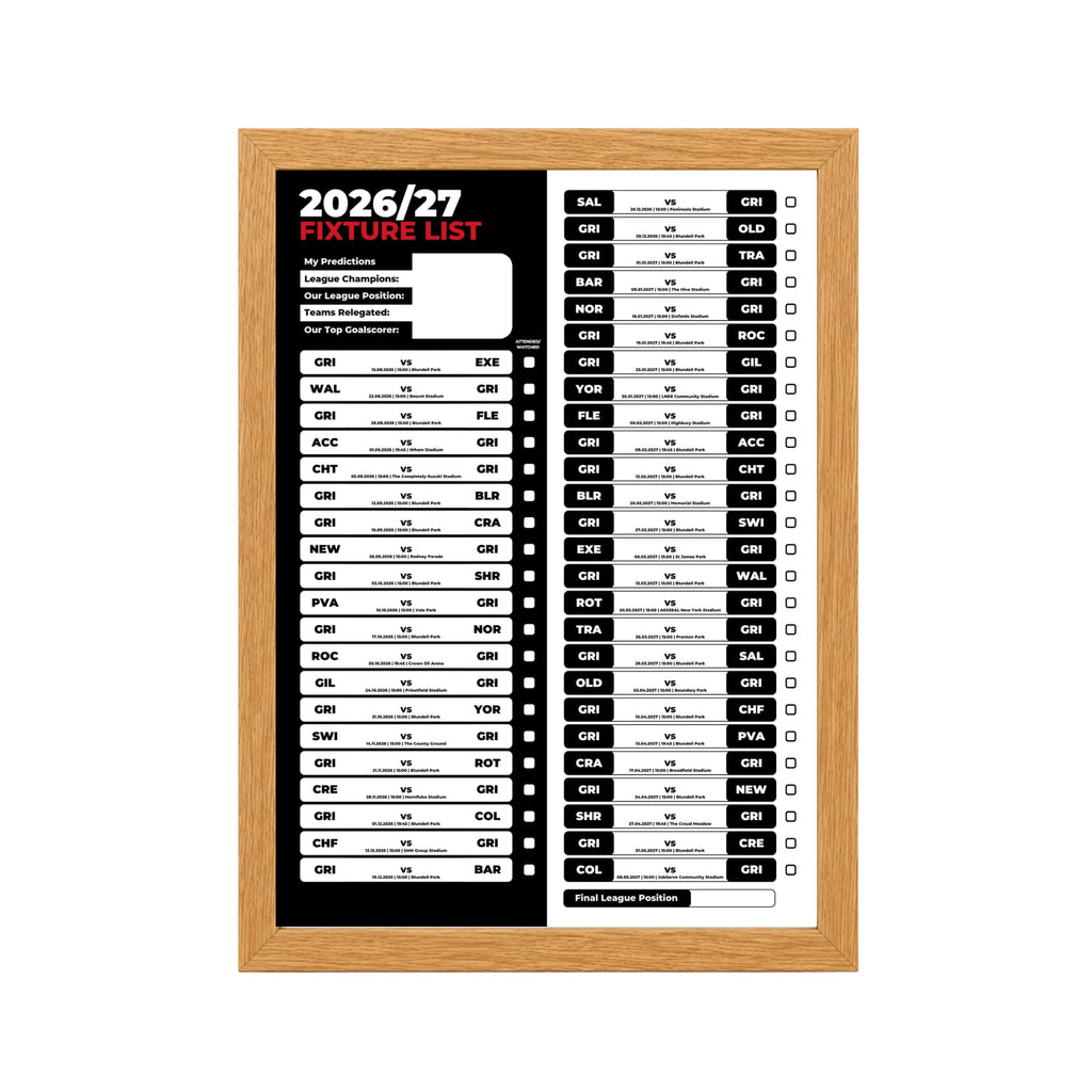 Grimsby Town — Oak Frame Mockup