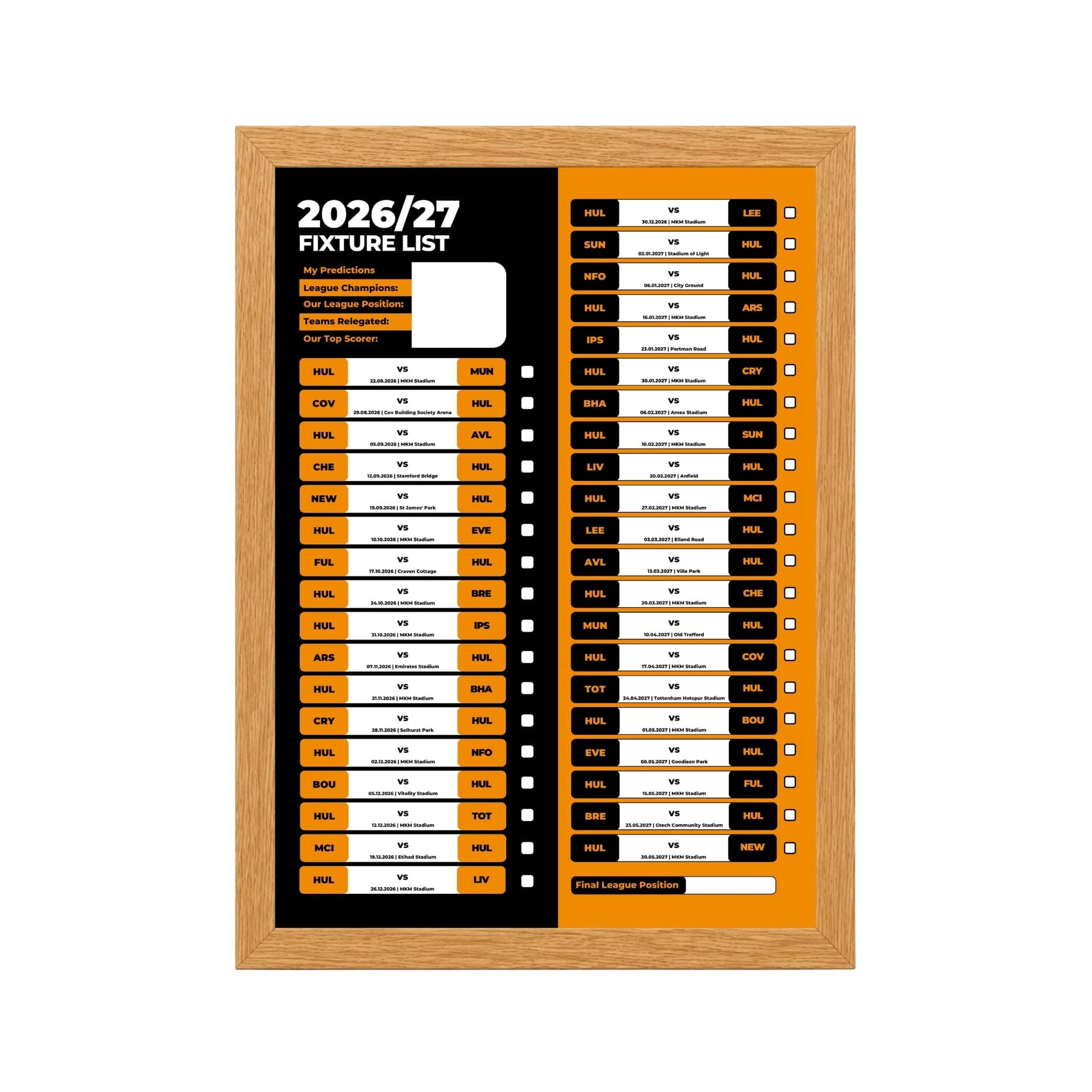 Hull City — Oak Frame Mockup