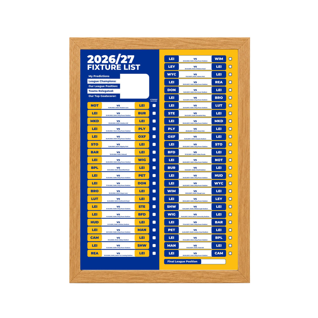 Leicester City — Oak Frame Mockup