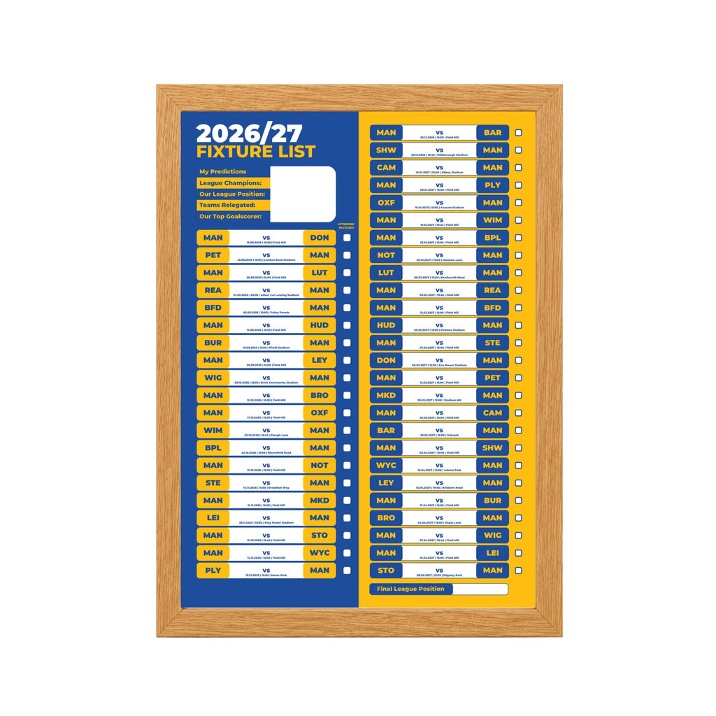 Mansfield Town — Oak Frame Mockup