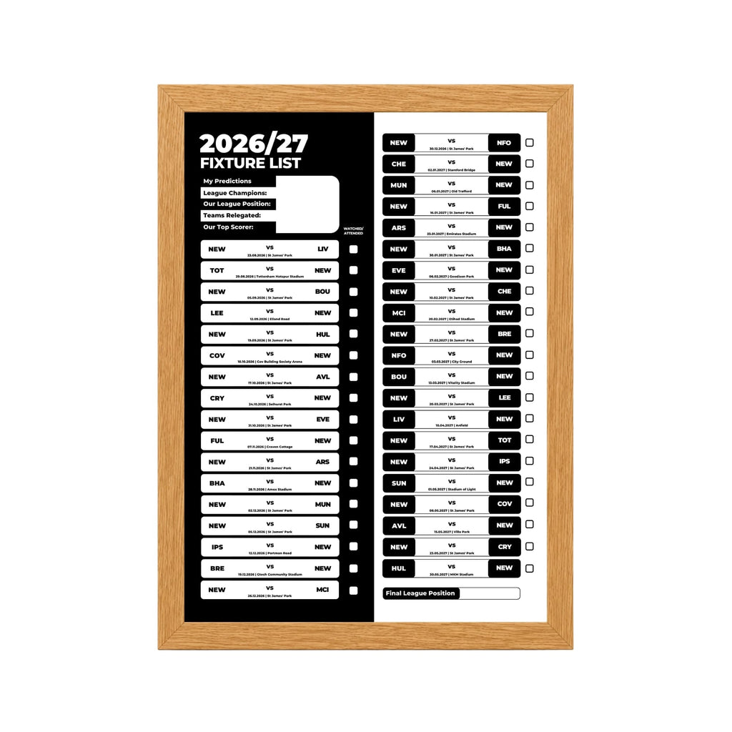 Newcastle United — Oak Frame Mockup