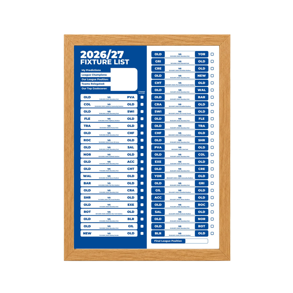 Oldham Athletic — Oak Frame Mockup