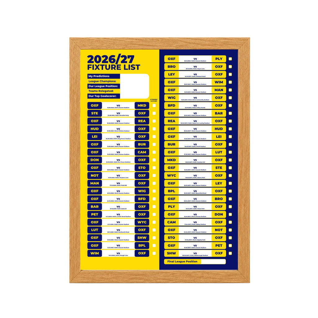 Oxford United — Oak Frame Mockup
