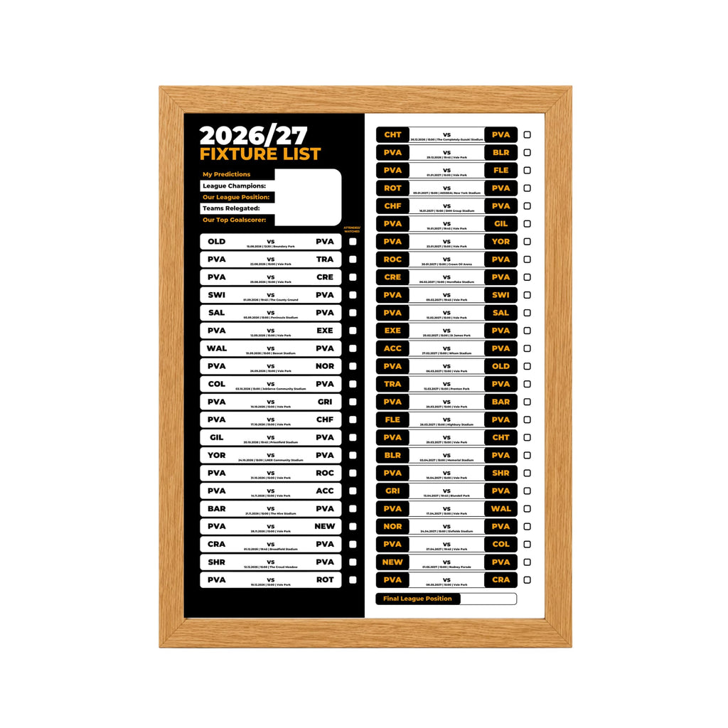 Port Vale — Oak Frame Mockup