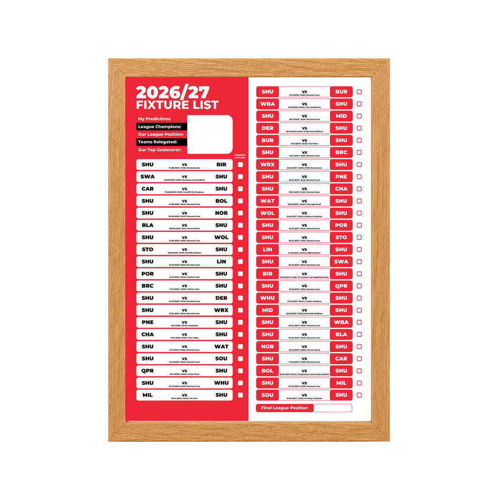 Sheffield United — Oak Frame Mockup