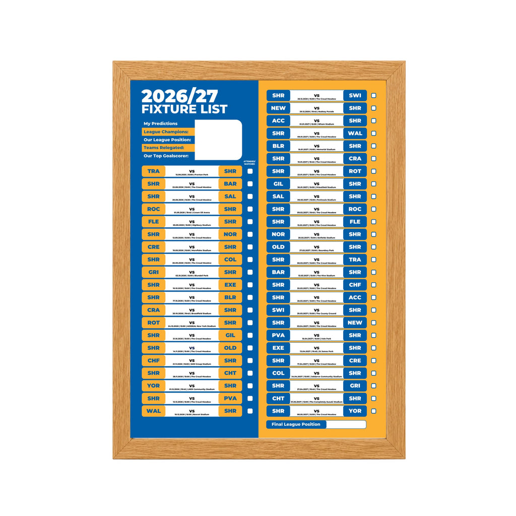 Shrewsbury Town — Oak Frame Mockup