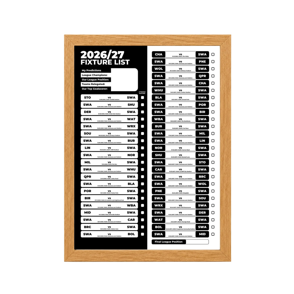 Swansea City — Oak Frame Mockup