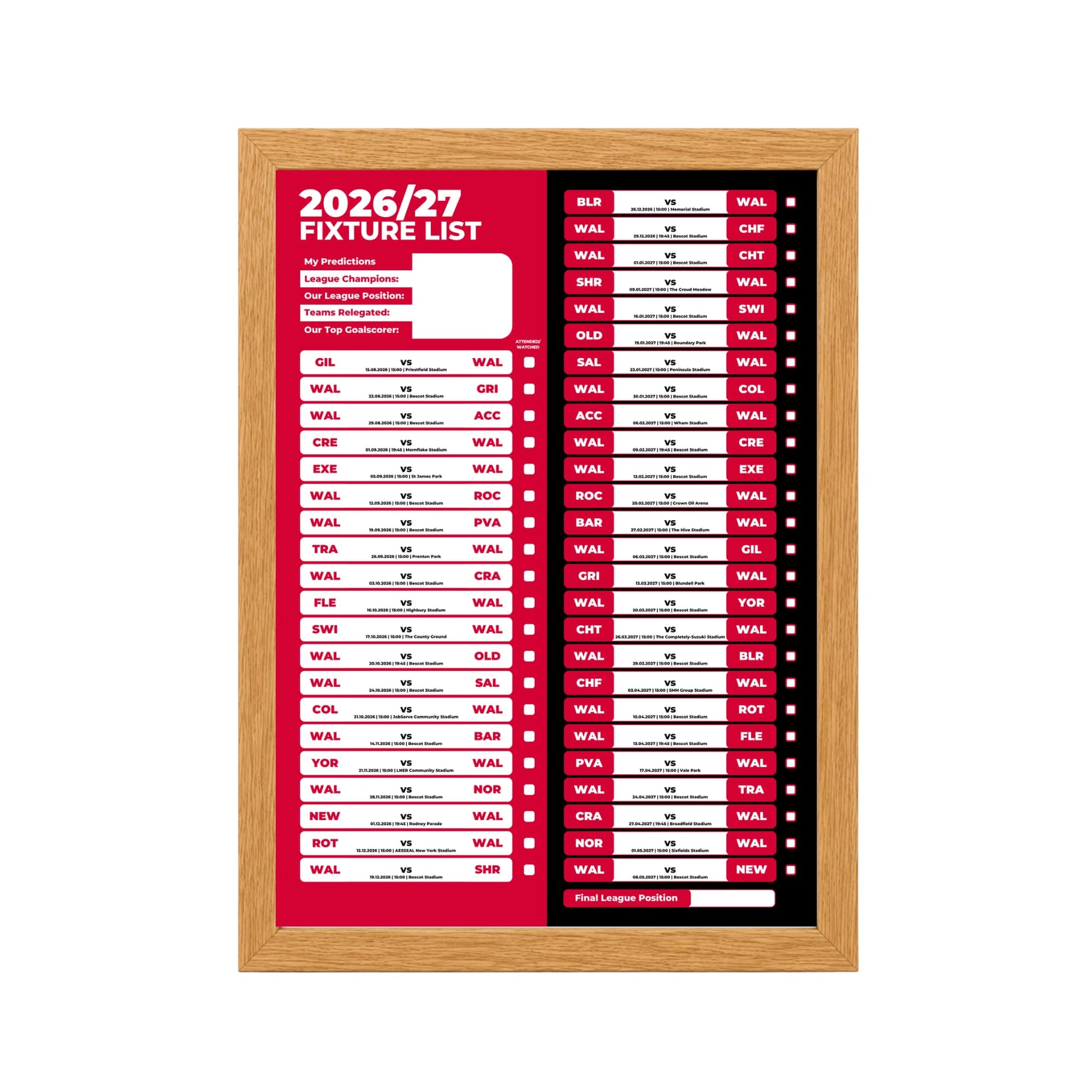 Walsall — Oak Frame Mockup