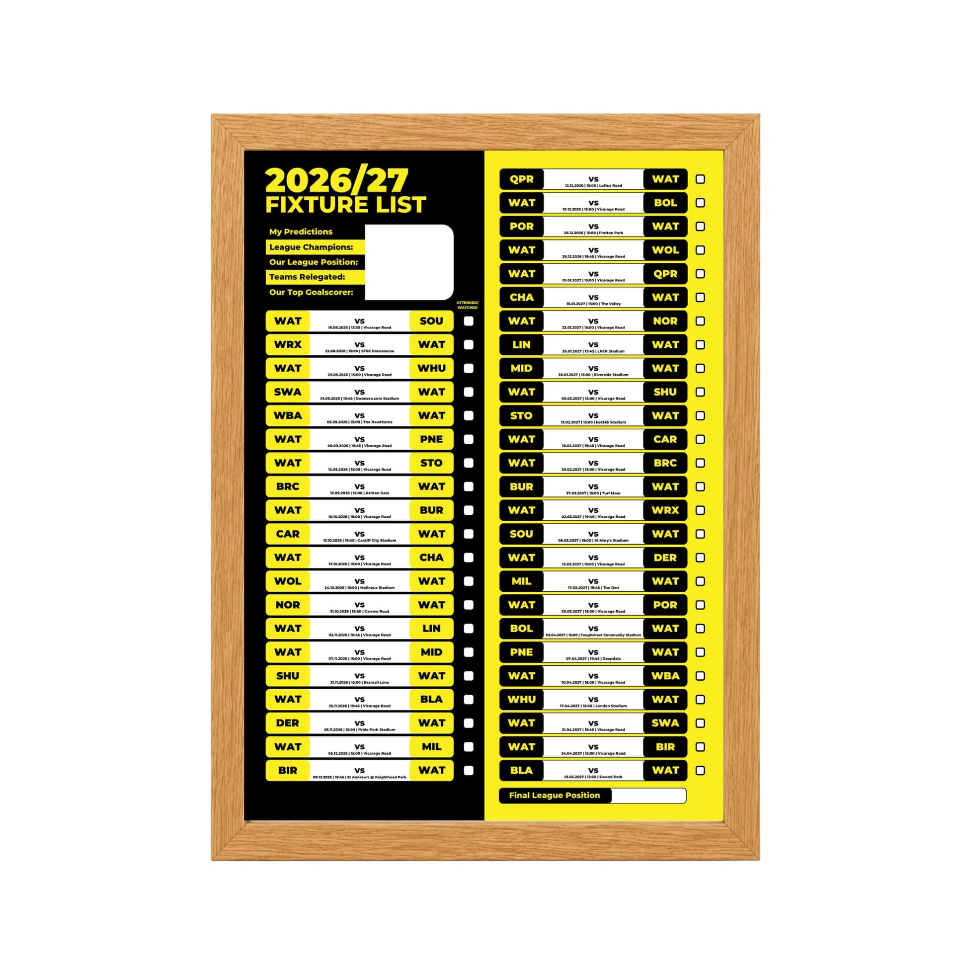 Watford — Oak Frame Mockup