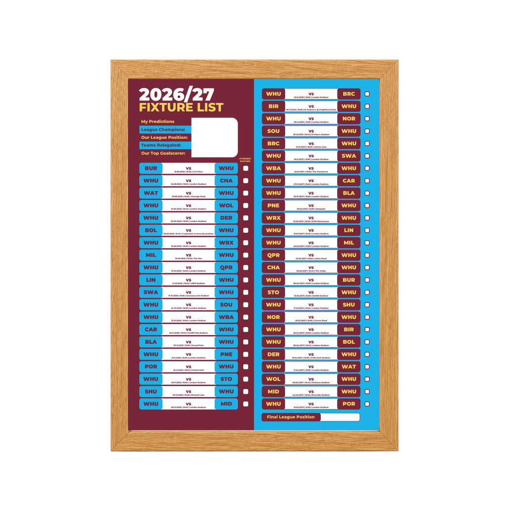 West Ham United — Oak Frame Mockup