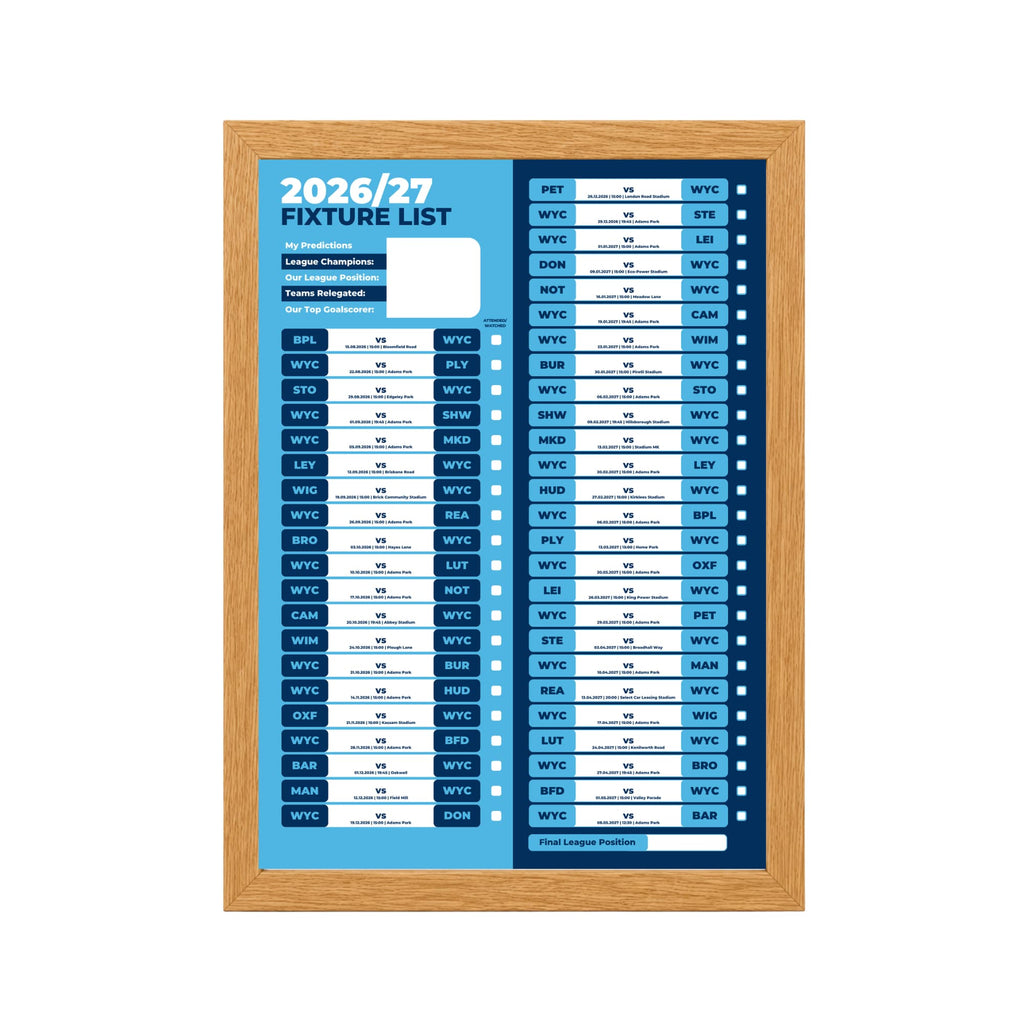 Wycombe Wanderers — Oak Frame Mockup
