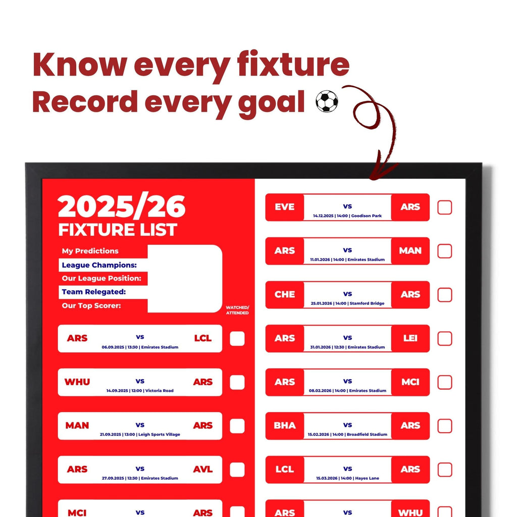 Women's Super League Clubs - 2025/26 Football Fixture Poster - A3 Size (29.7x42cm)
