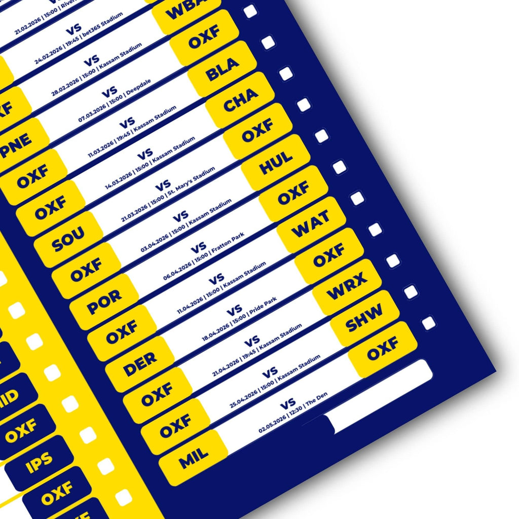 Championship Clubs - 2025/26 Football Fixture Poster - A3 Size (29.7x42cm)
