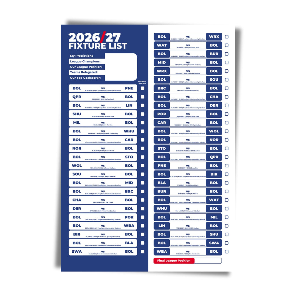 Bolton Wanderers — Unframed Mockup