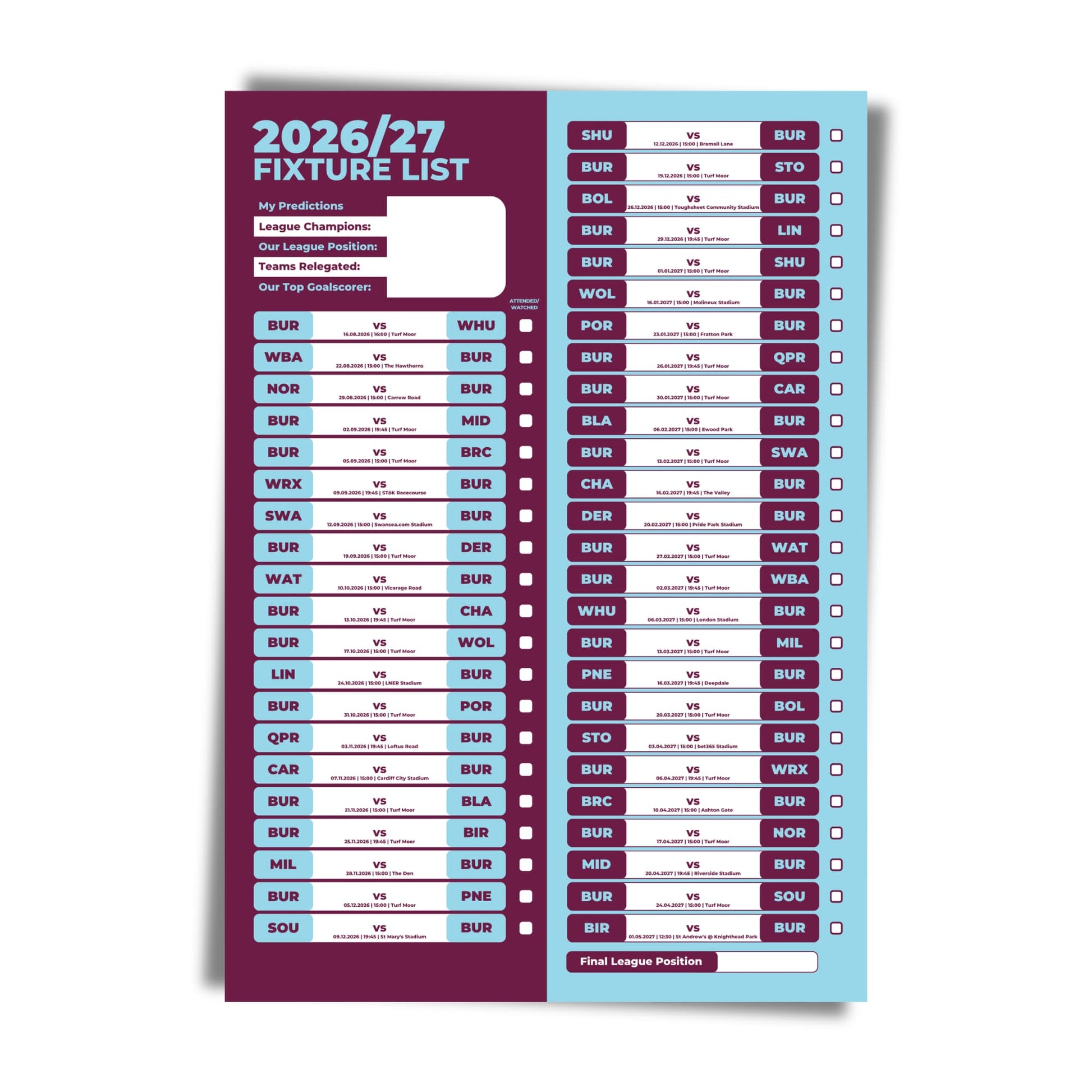 Burnley — Unframed Mockup