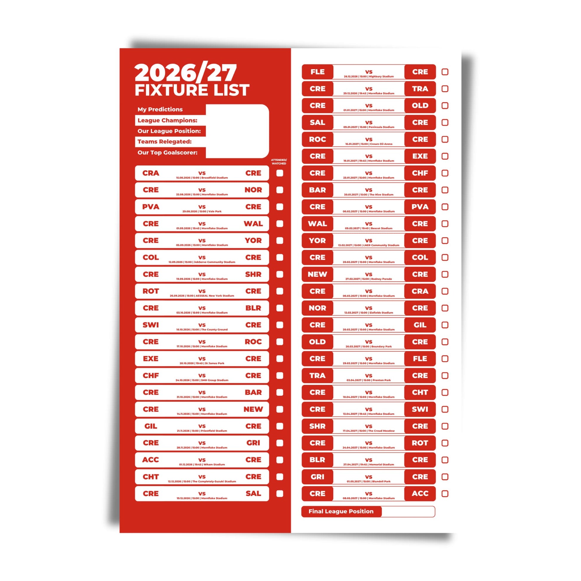 Crewe Alexandra — Unframed Mockup