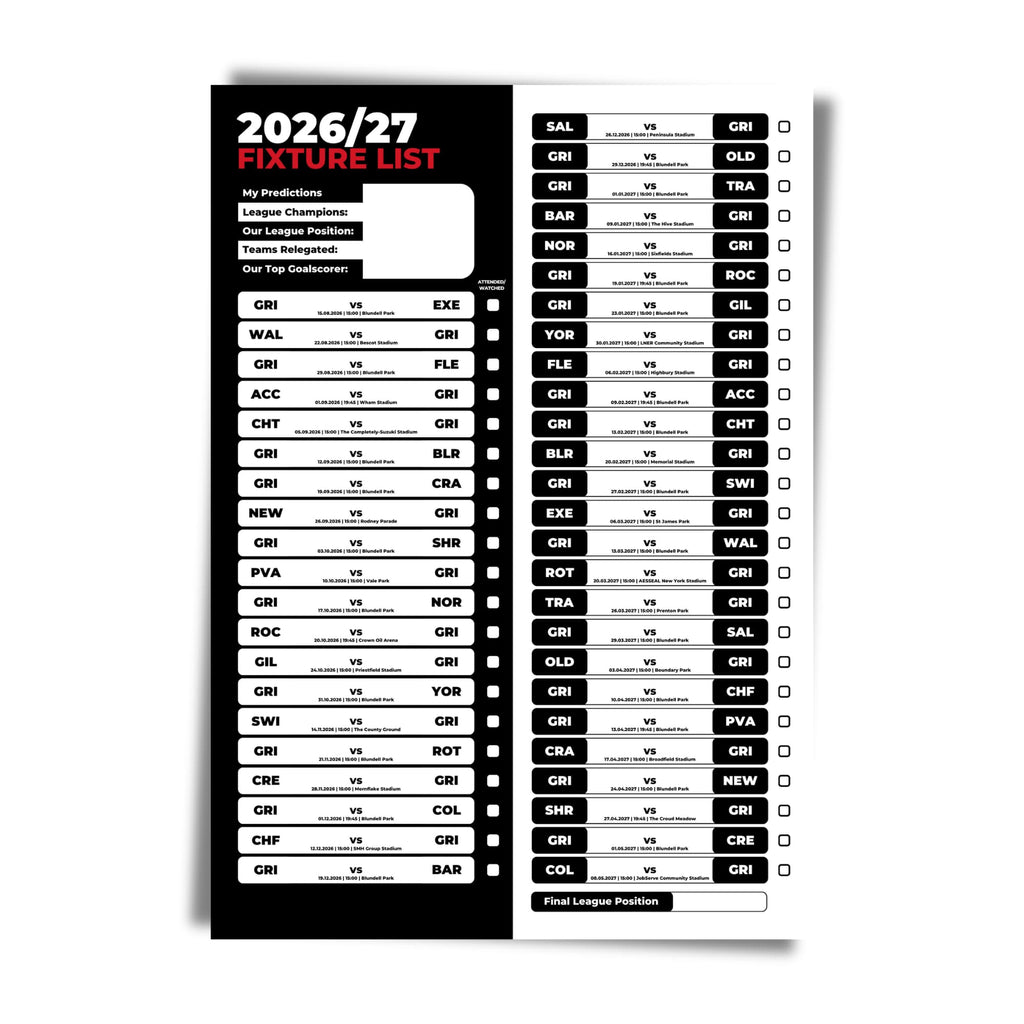 Grimsby Town — Unframed Mockup