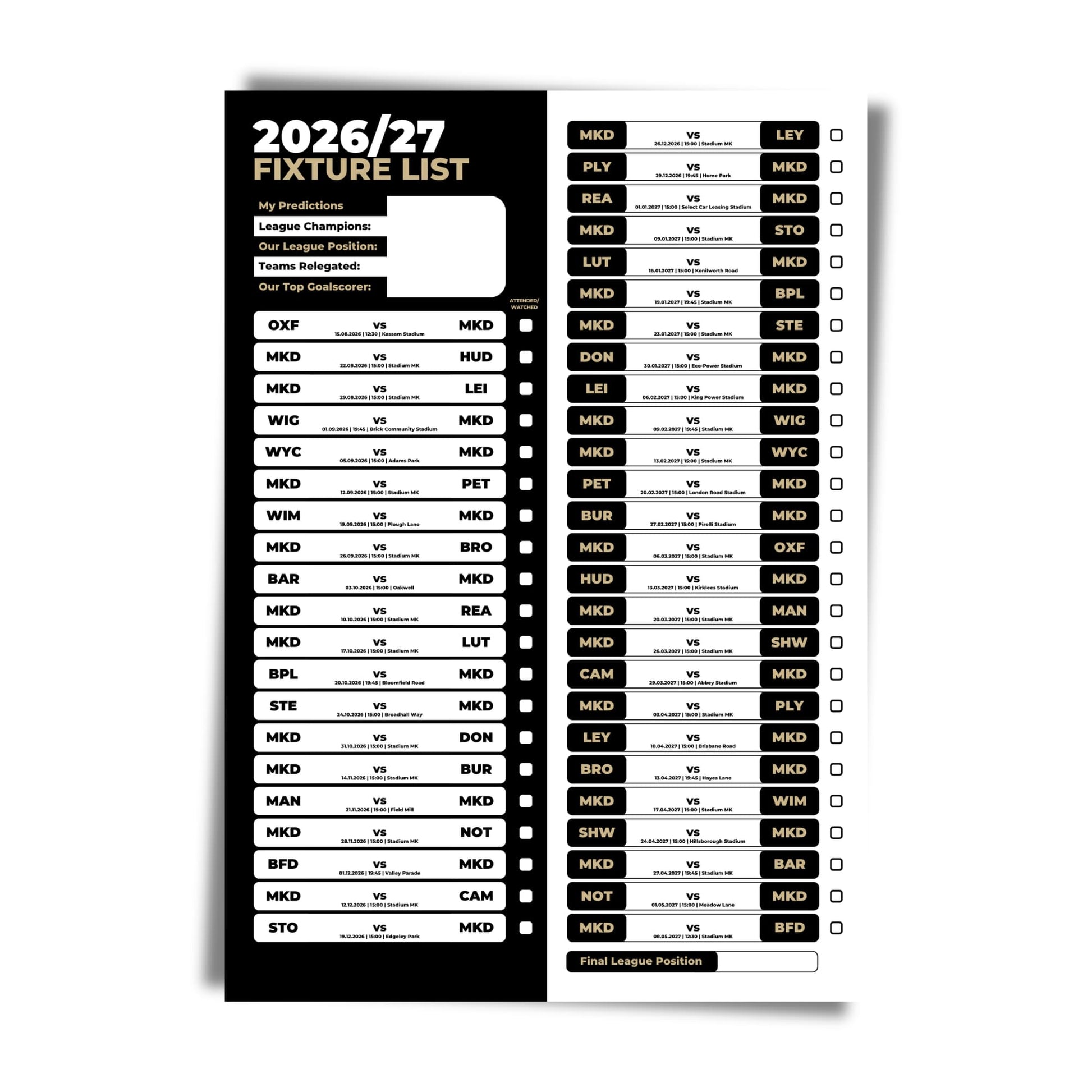 MK Dons — Unframed Mockup