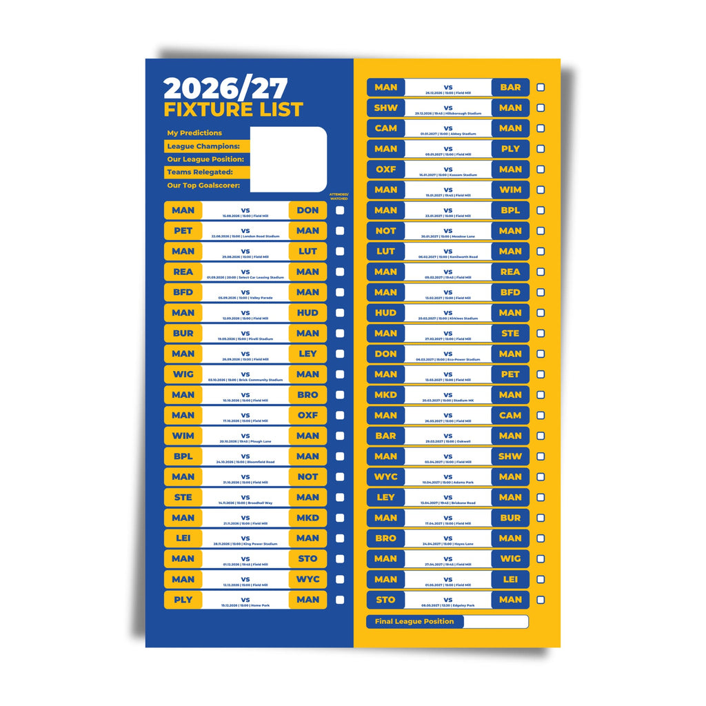 Mansfield Town — Unframed Mockup