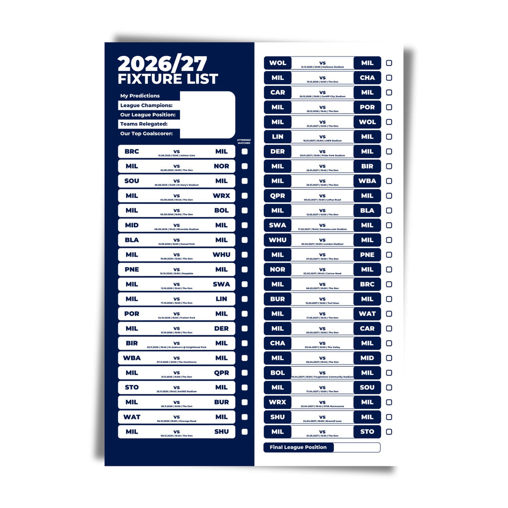 Millwall — Unframed Mockup