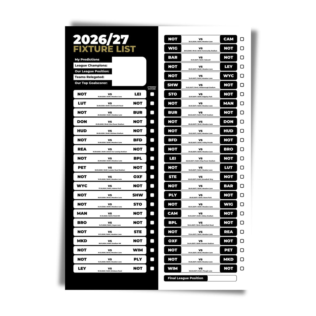 Notts County — Unframed Mockup