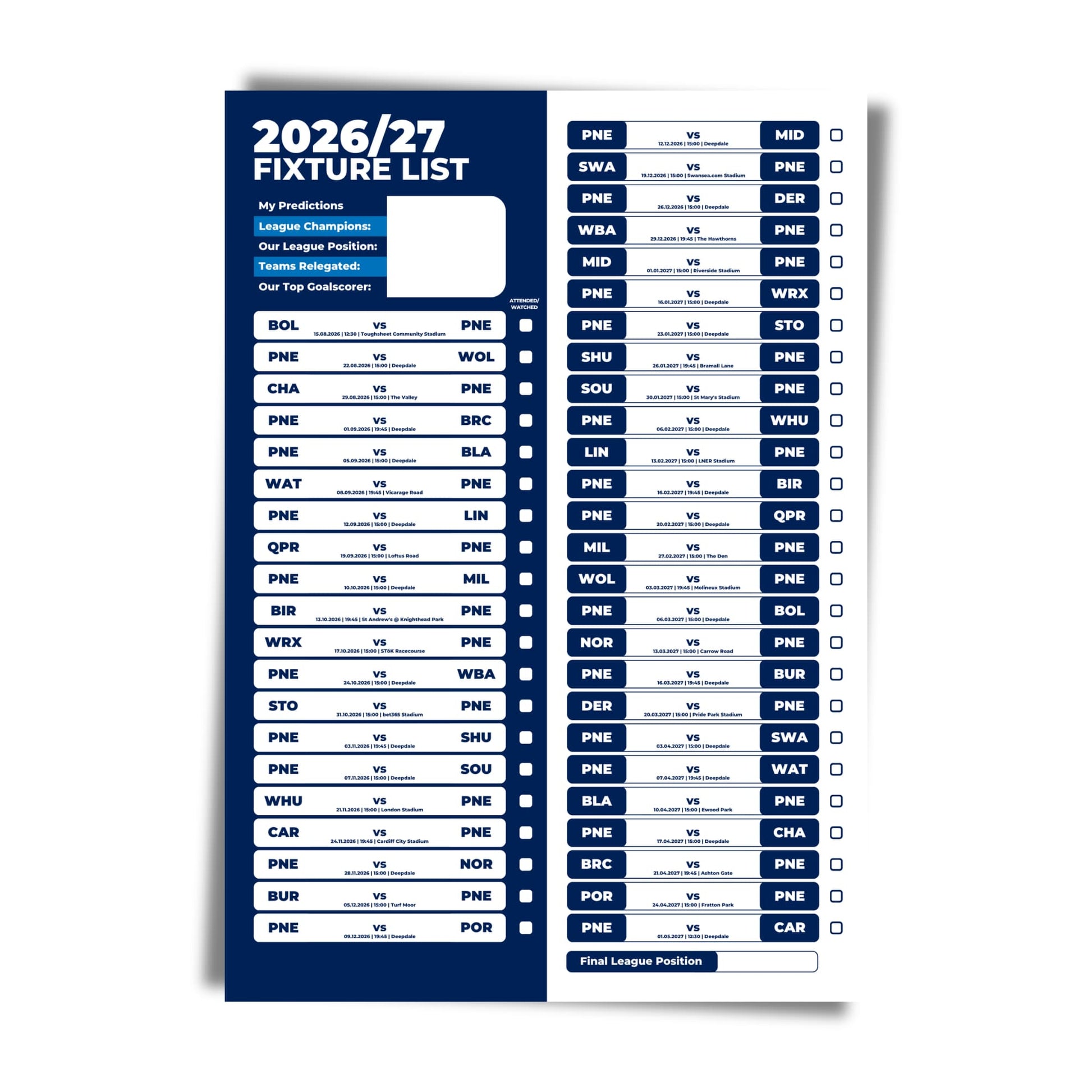 Preston North End — Unframed Mockup