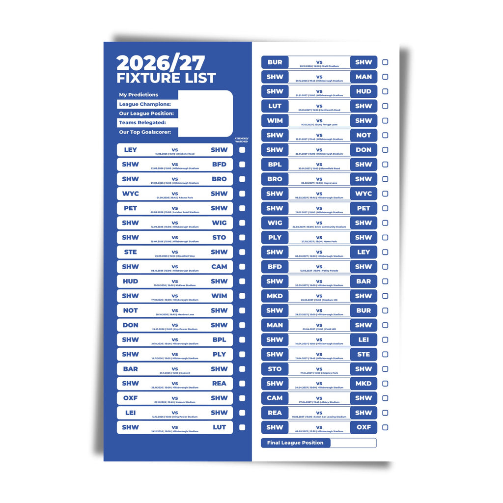 Sheffield Wednesday — Unframed Mockup