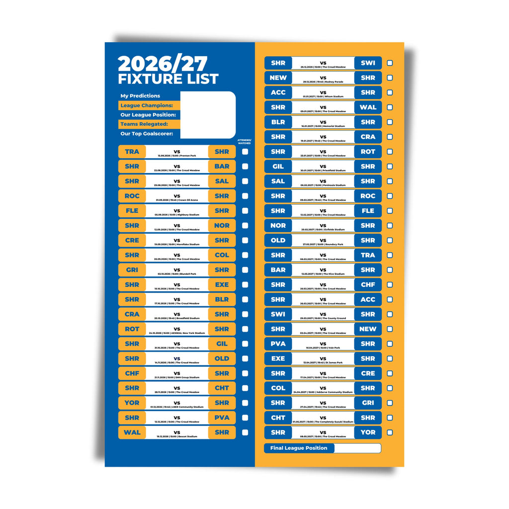 Shrewsbury Town — Unframed Mockup