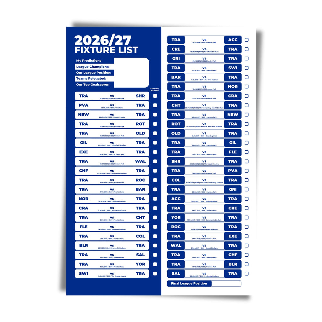 Tranmere Rovers — Unframed Mockup