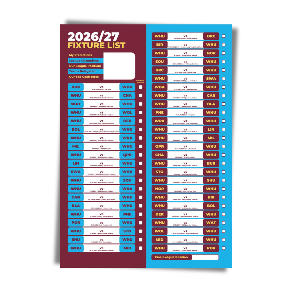 West Ham United — Unframed Mockup