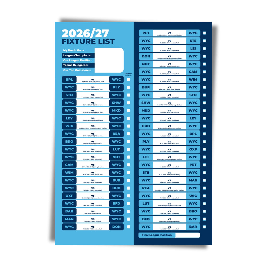 Wycombe Wanderers — Unframed Mockup