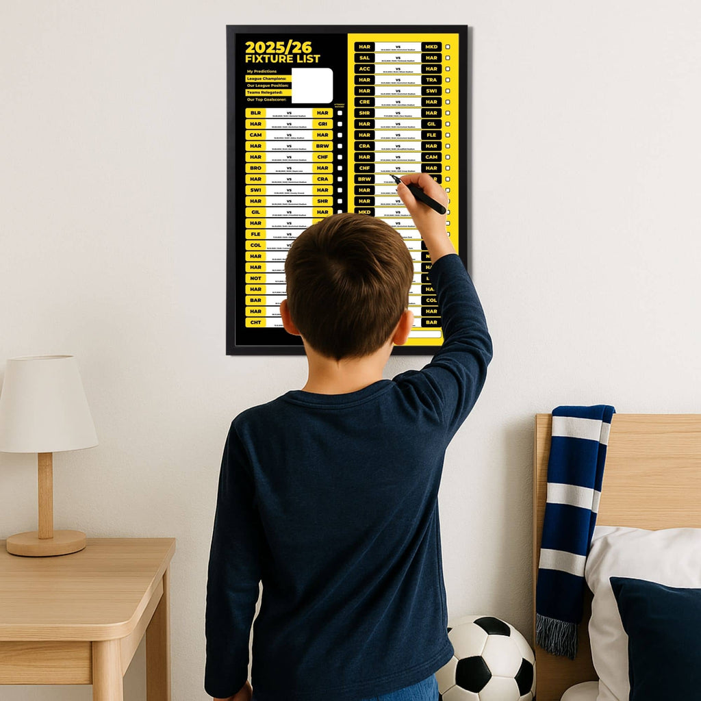 League 2 Clubs - 2025/26 Football Fixture Poster - A3 Size (29.7x42cm)