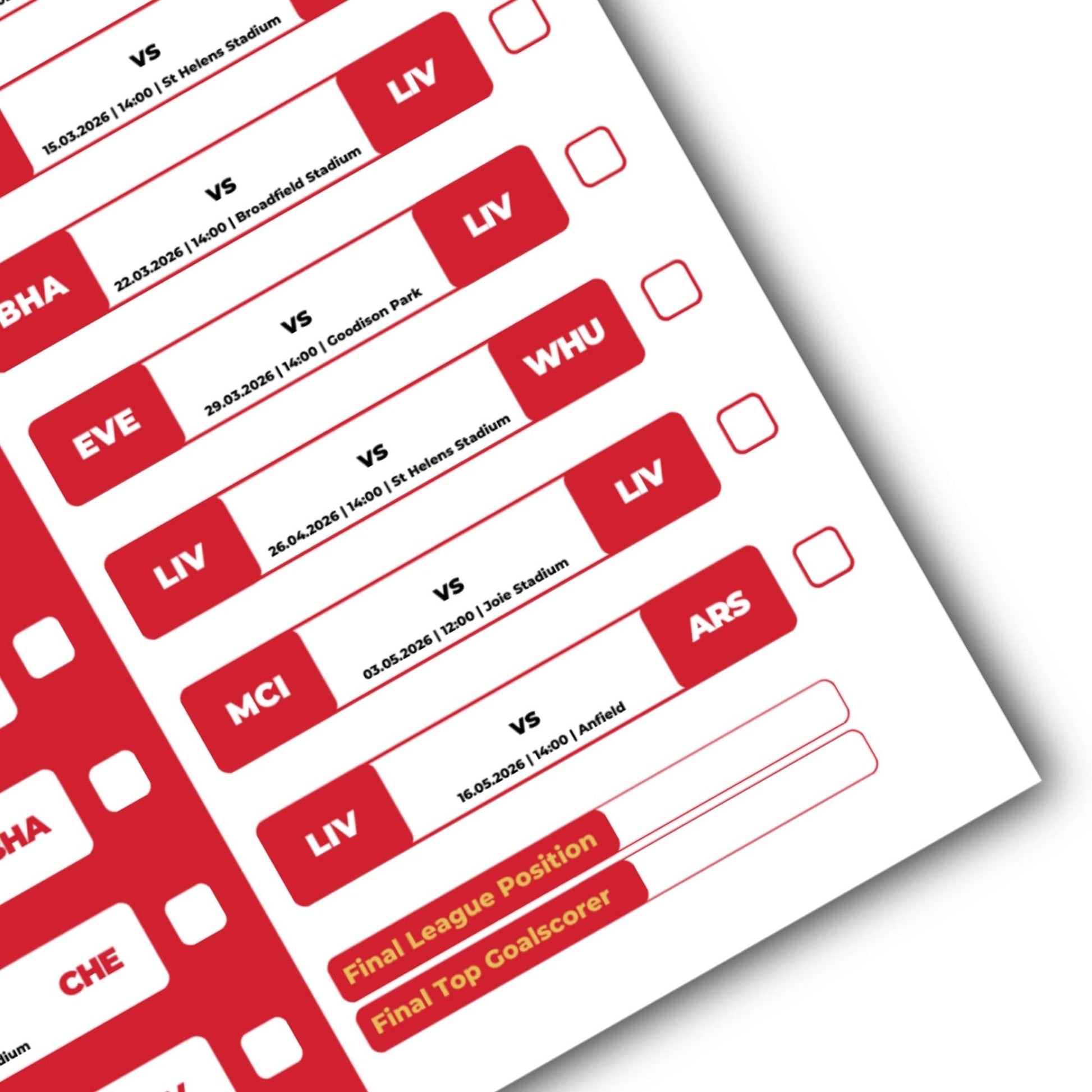 Women's Super League Clubs - 2025/26 Football Fixture Poster - A3 Size (29.7x42cm)