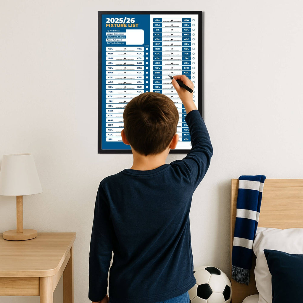 League 2 Clubs - 2025/26 Football Fixture Poster - A3 Size (29.7x42cm)