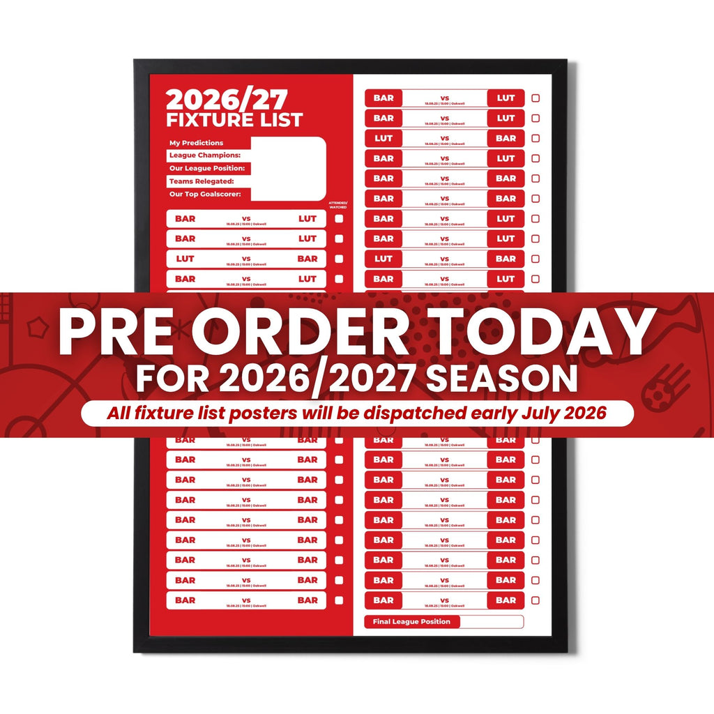 League 1 Clubs - 2026/27 Football Fixture Poster - Multiple Sizes