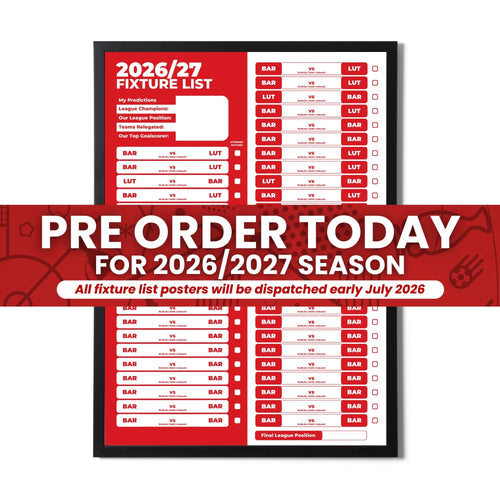 League 1 Clubs - 2026/27 Football Fixture Poster - Multiple Sizes