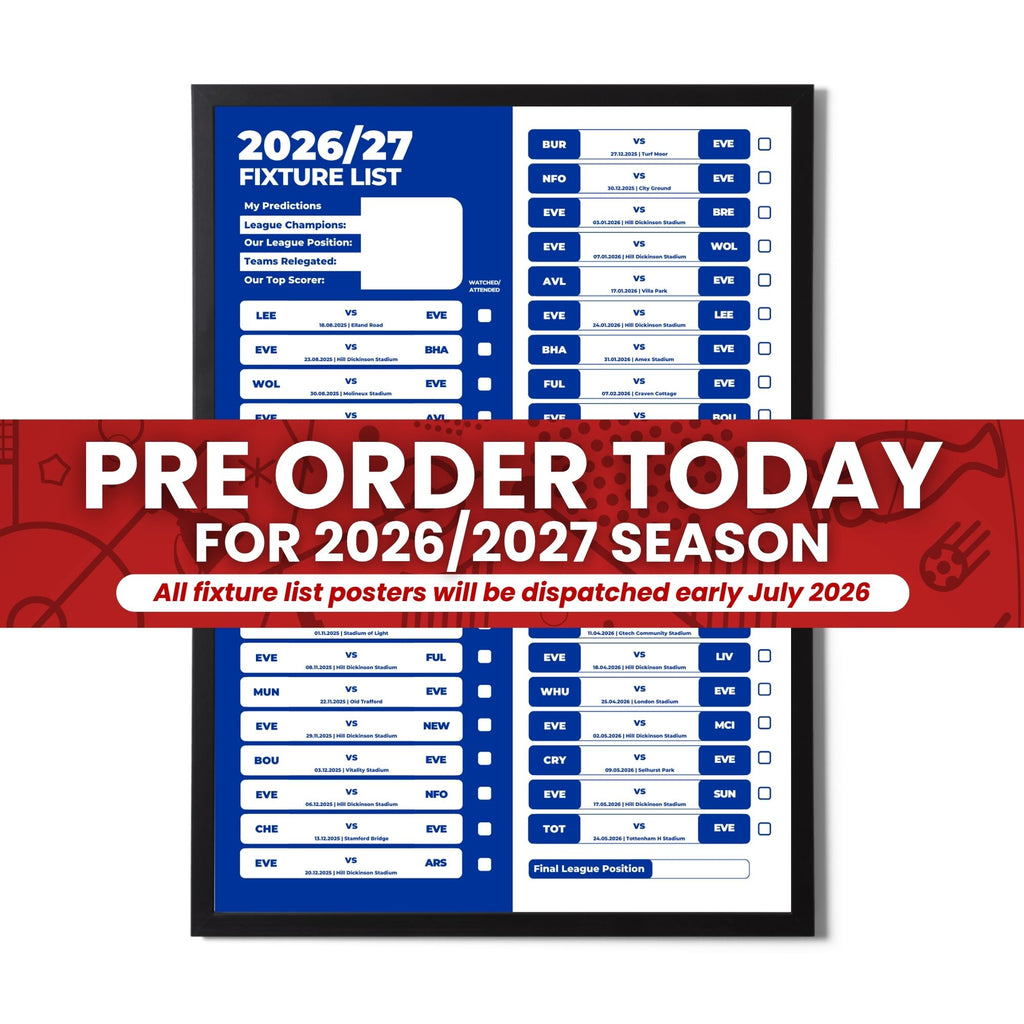 Pre Order Premier League Clubs - 2026/27 Fixture Poster