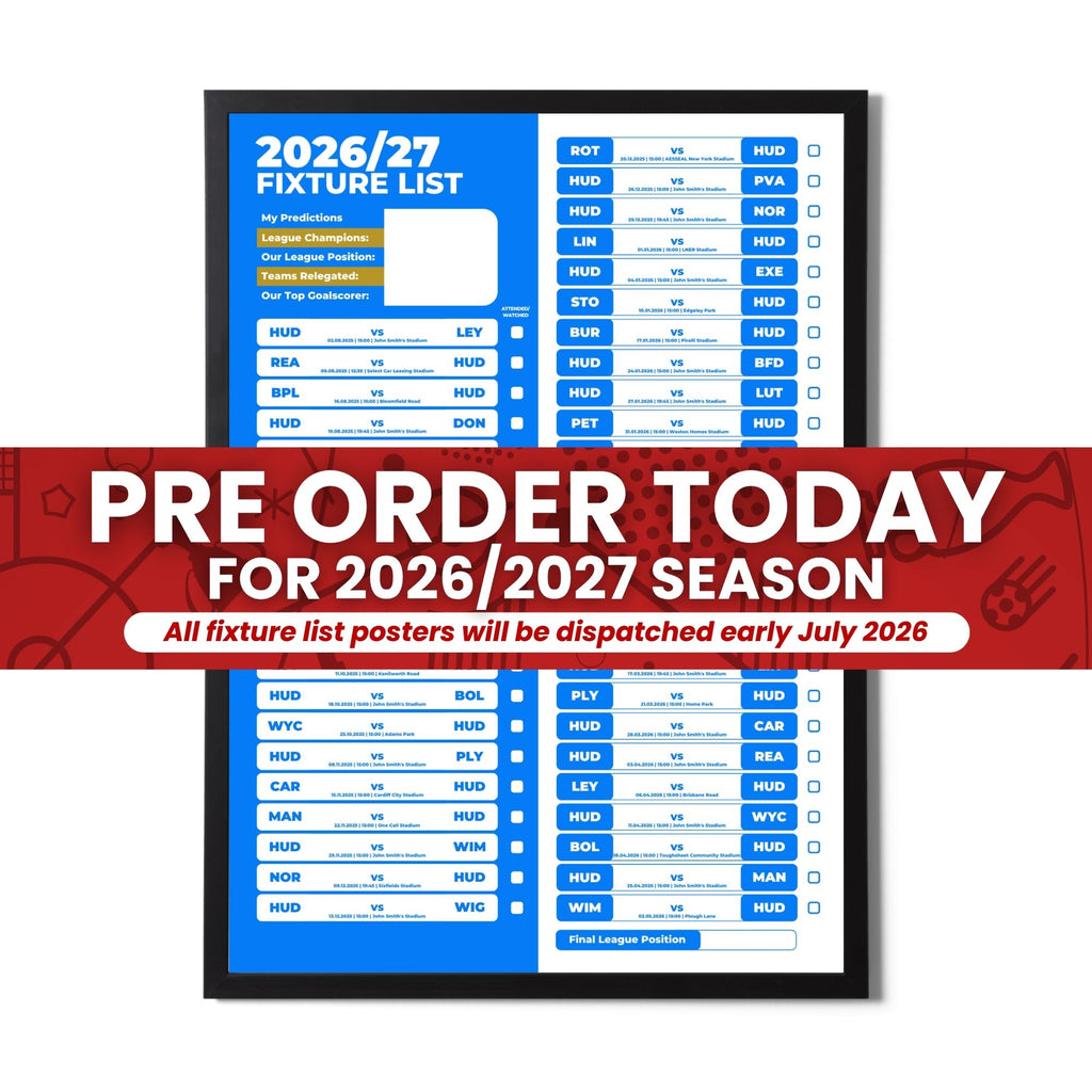 League 1 Clubs - 2026/27 Football Fixture Poster - Multiple Sizes