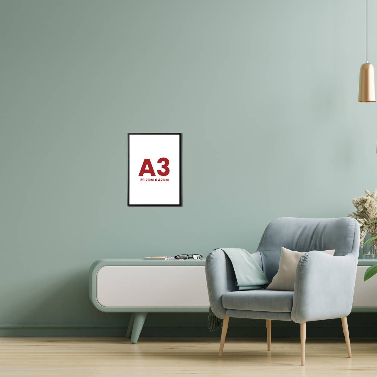 A3 fixture poster framed on a wall